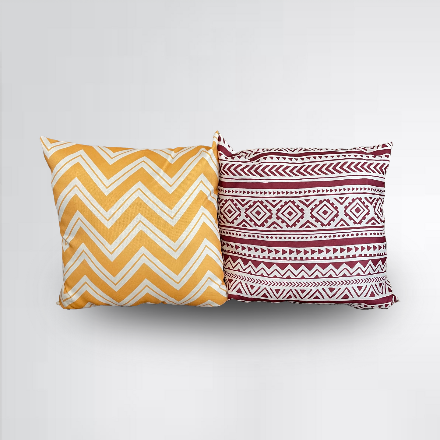 Coussin rayé Jaune et blanc