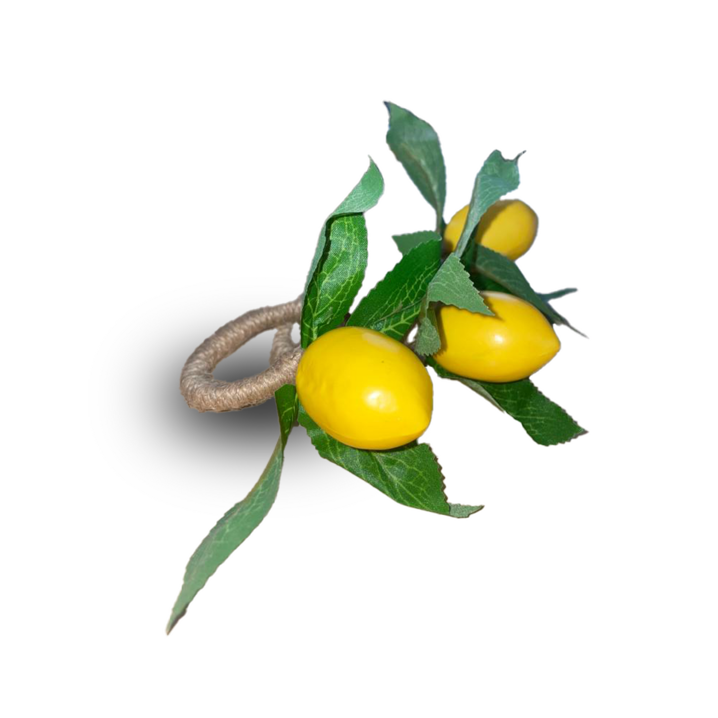 Lot de 10 ronds de serviette citron jaune