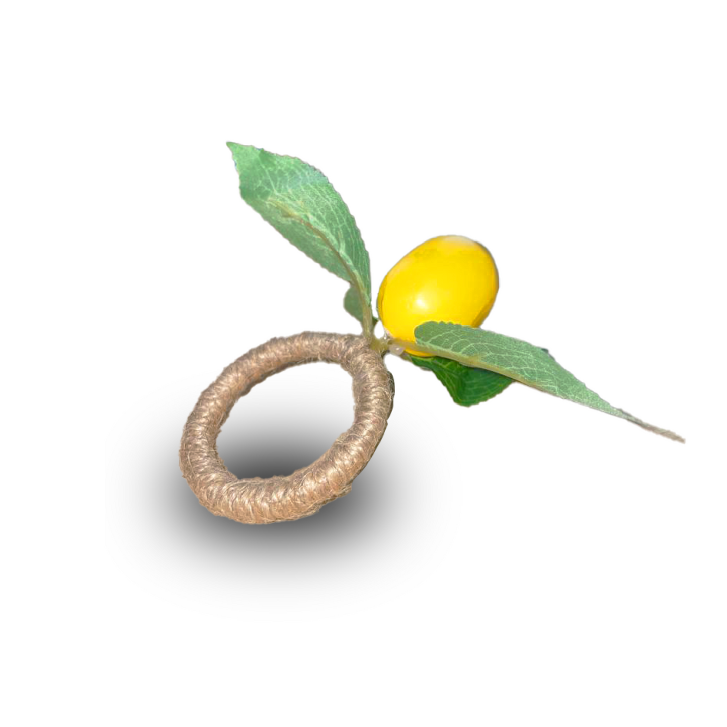 Lot de 10 ronds de serviette citron jaune