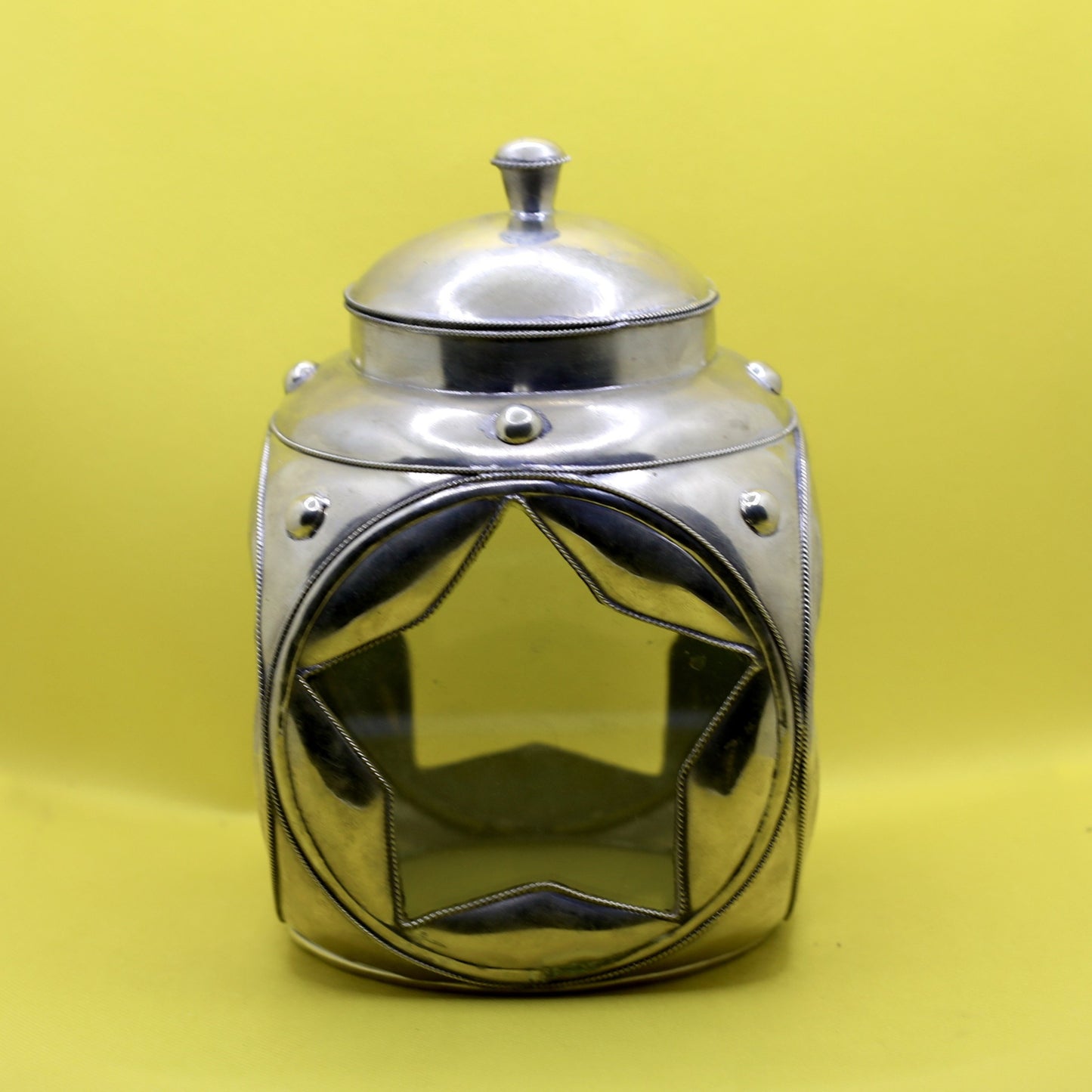 Lot de 4 lanternes de tables inox orientales
