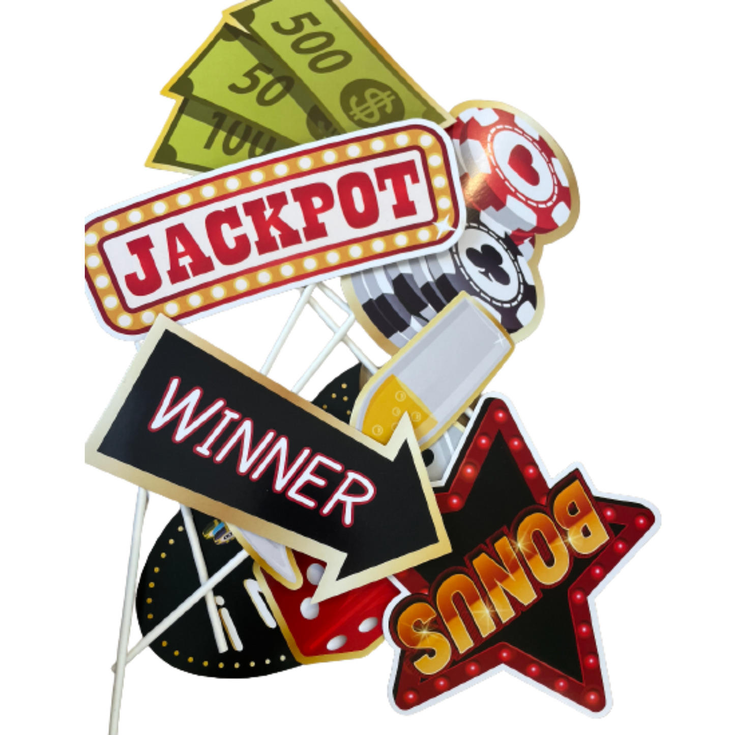 Lot 25 accessoires Photobooth "casino"