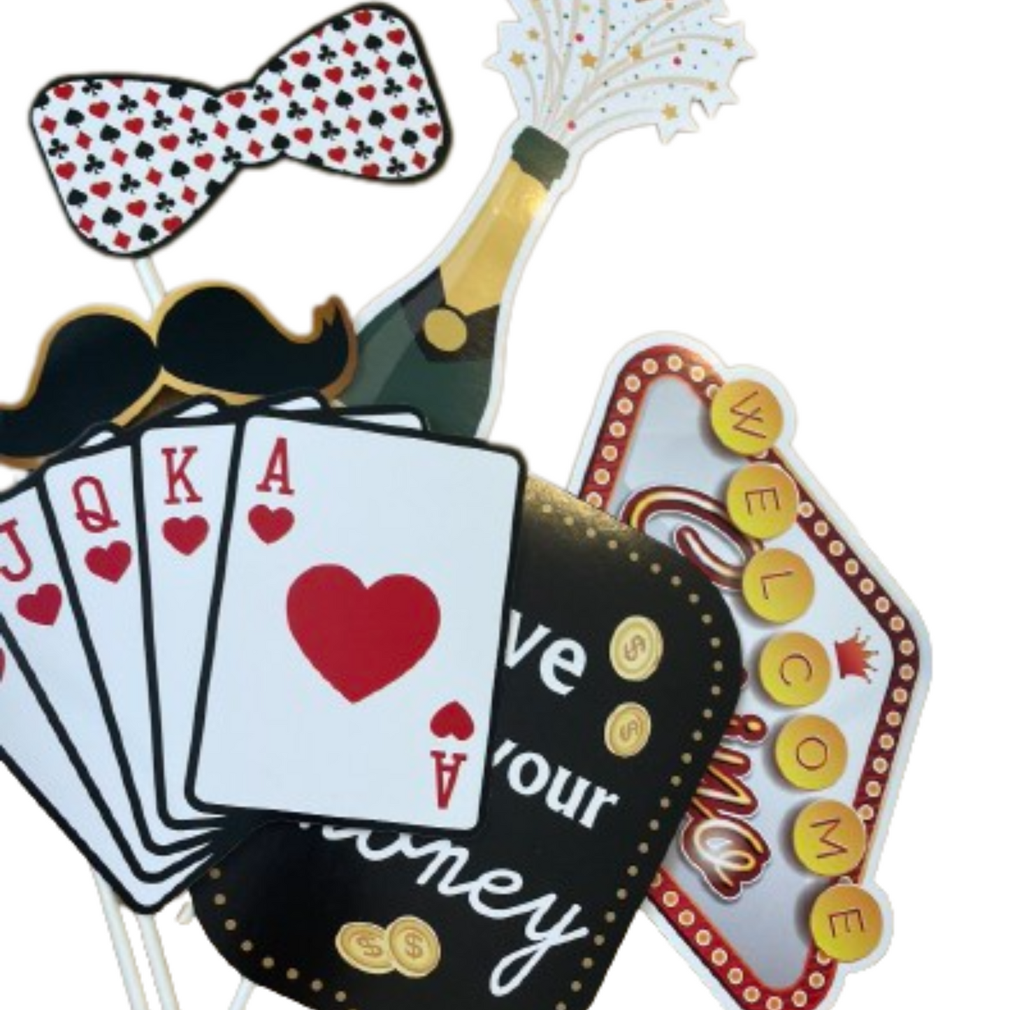 Lot 25 accessoires Photobooth "casino"