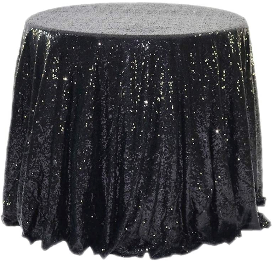 Lot de 3 Nappes à paillettes noires