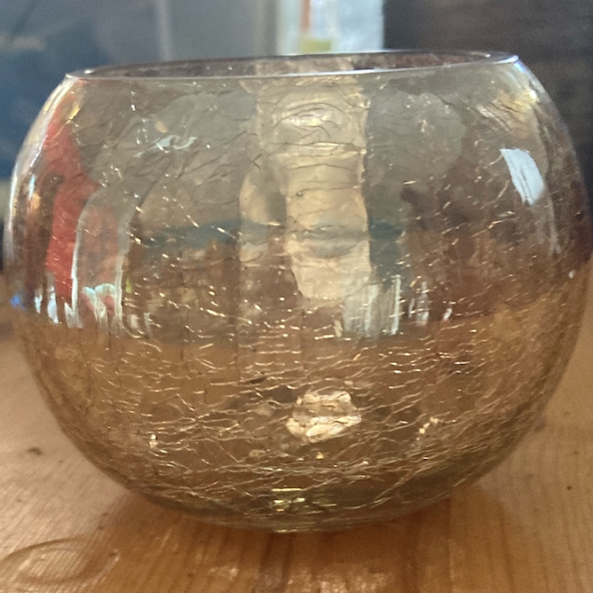 Lot de 6 photophores or/ ambre
