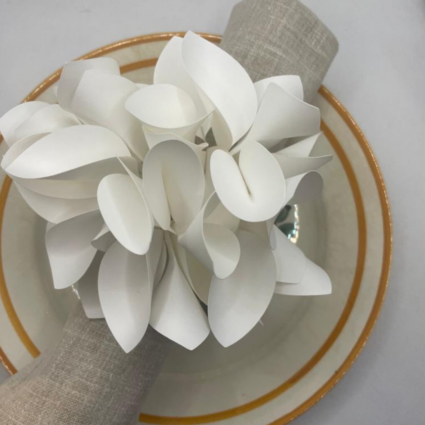 Ronds de serviette BLANC ou DORE table de Noël (lot de 10)
