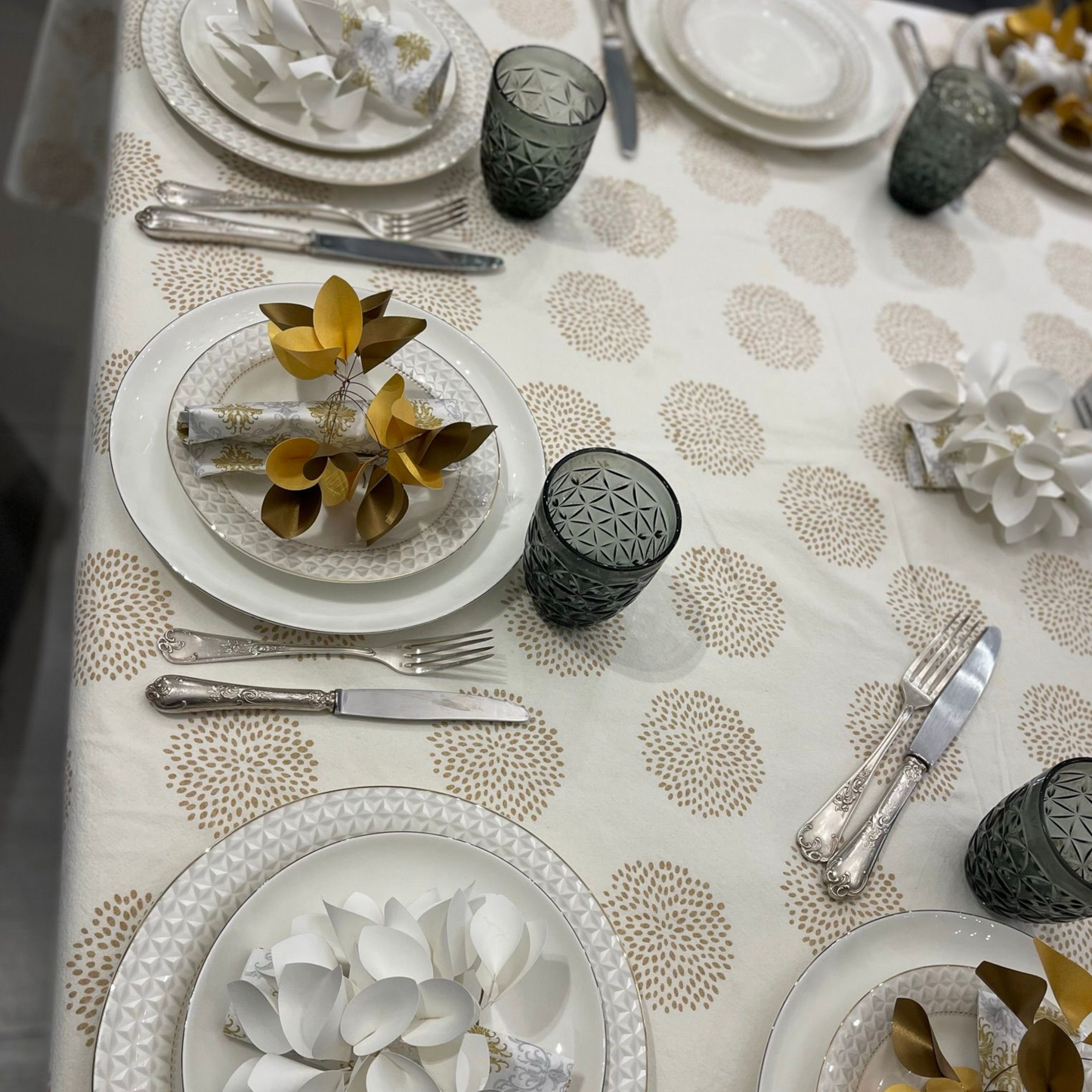 Ronds de serviette BLANC ou DORE table de Noël (lot de 10)