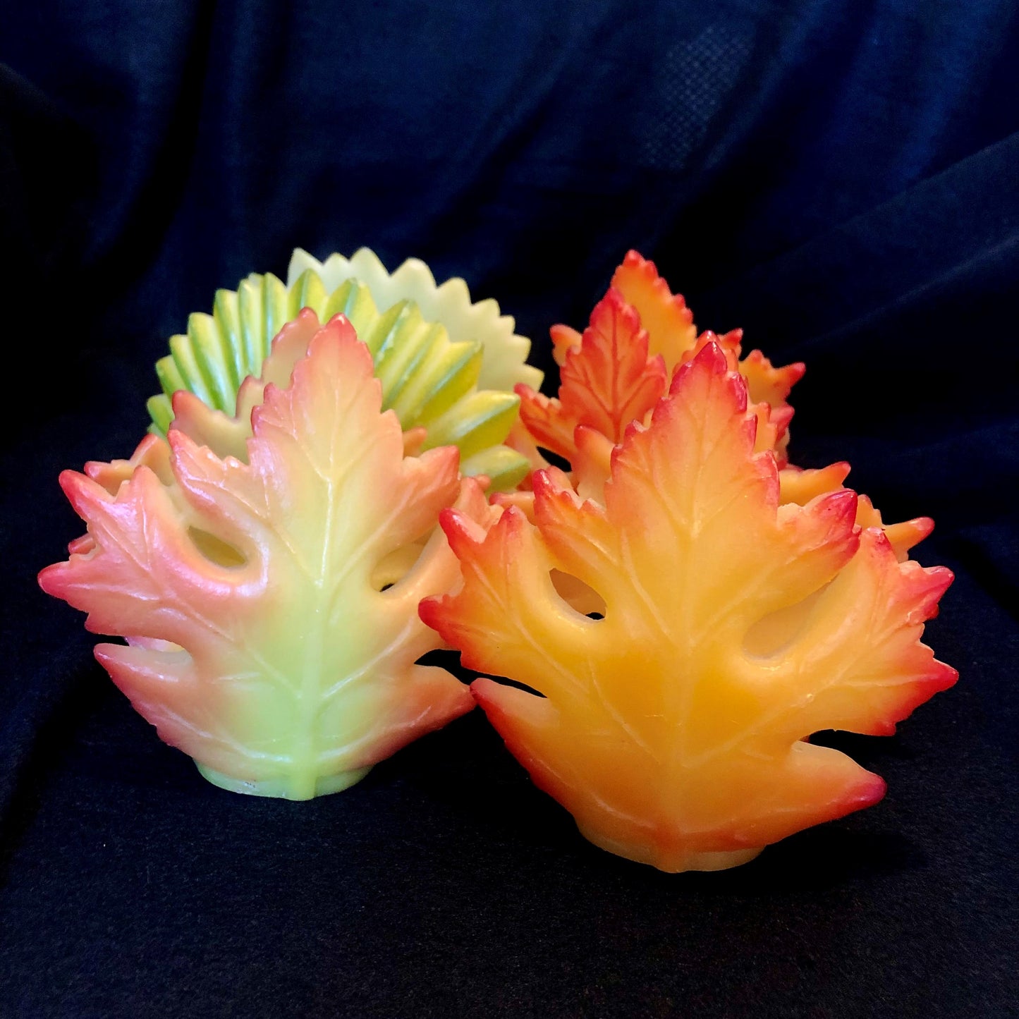Lot de 4 bougies Feuilles d'automne Halloween