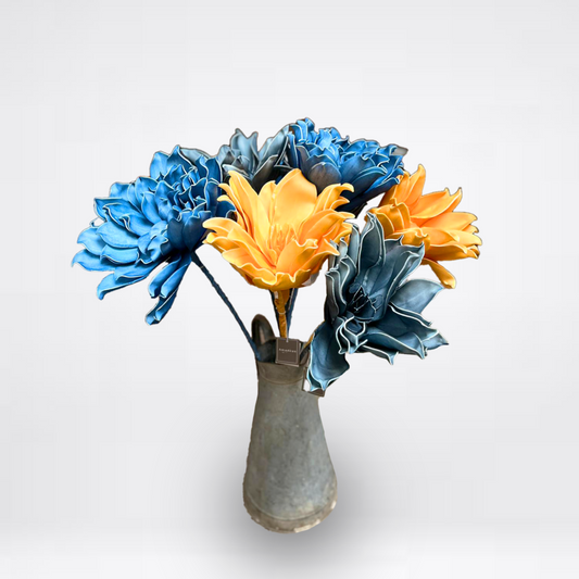 Lot de 3 fleurs en tissus (67 lots en stock)