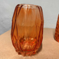 4 vases en verre corail assorti