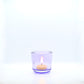 Lot de 8 petits vases ou photophores parme