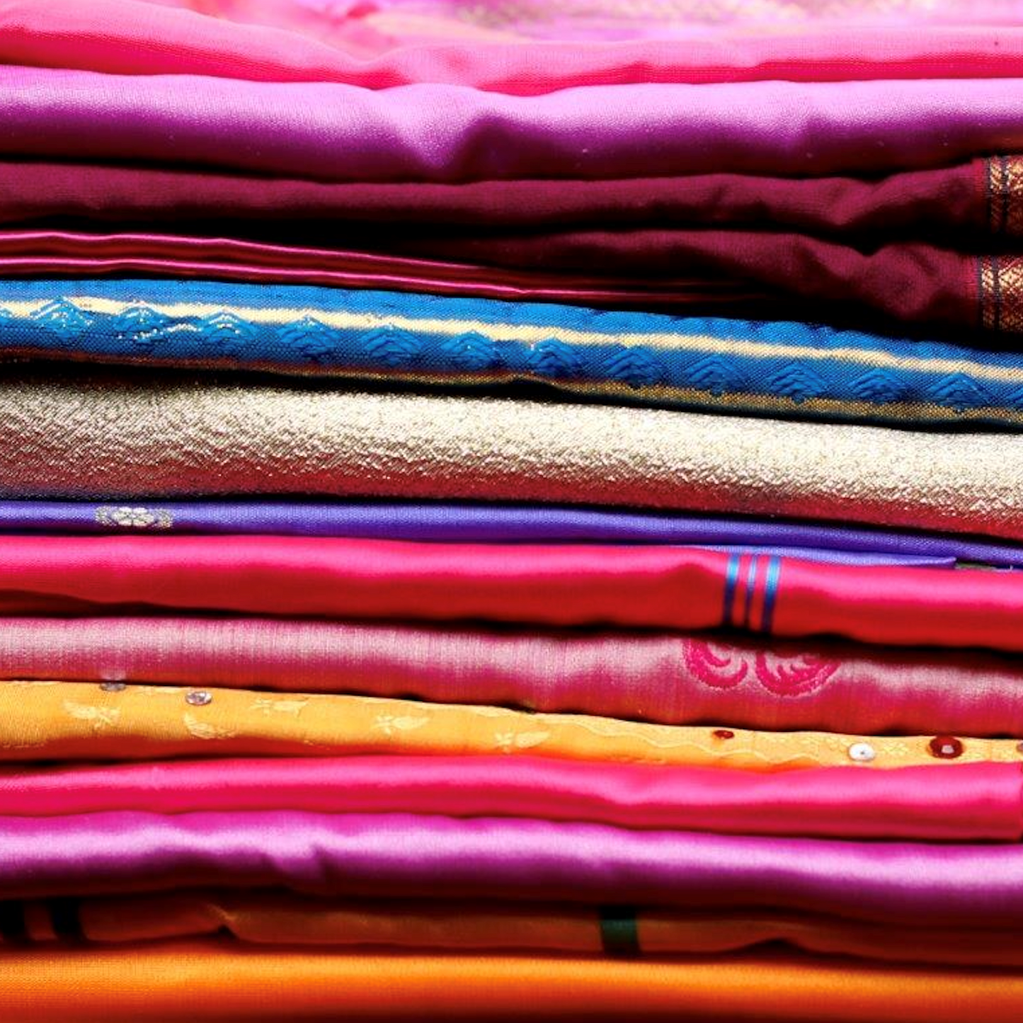 Lot de 14 tissus colorés style Bollywood