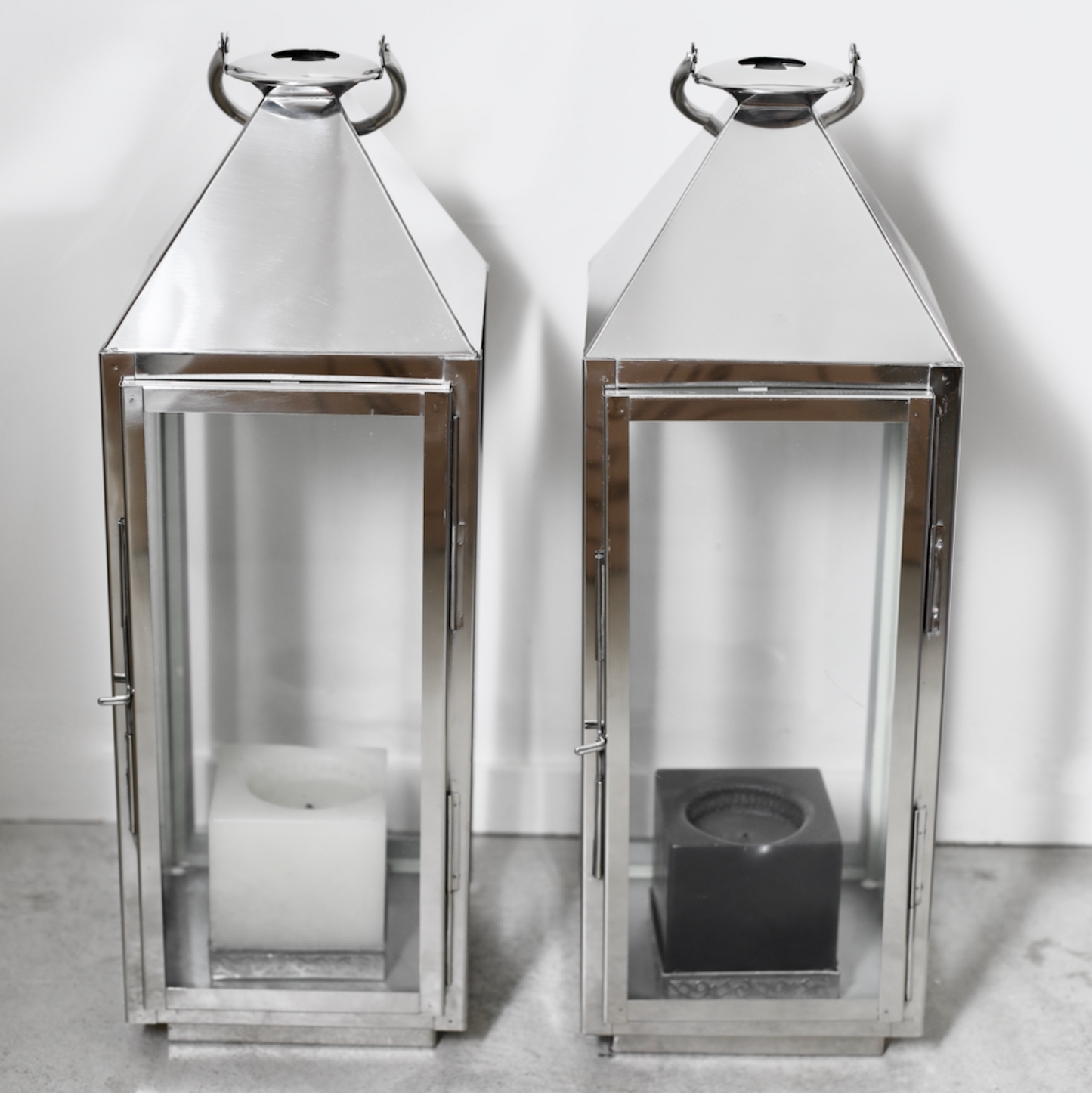 Lot de 2 lanternes inox