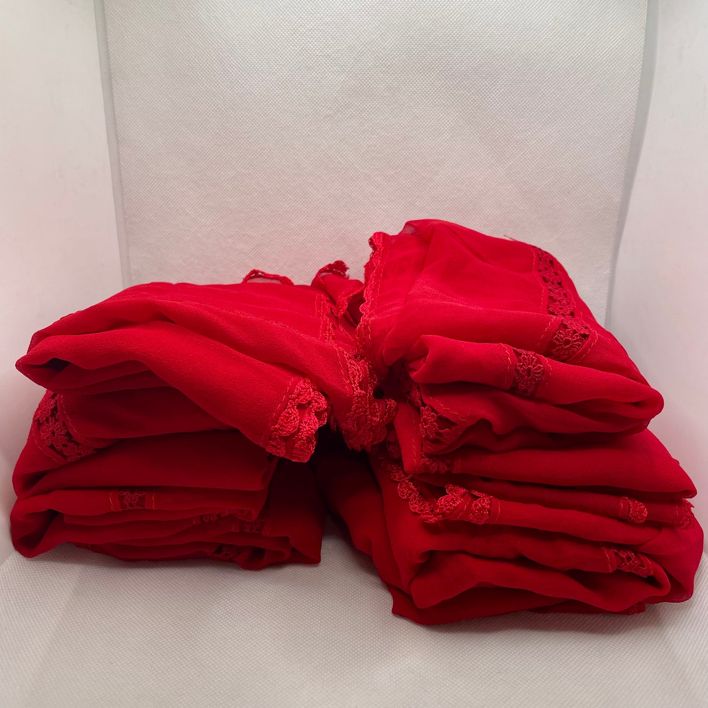 Lot de 8 foulards rouges